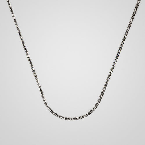 Men's 2 mm 925 sterling silver foxtail chain, 65 cm