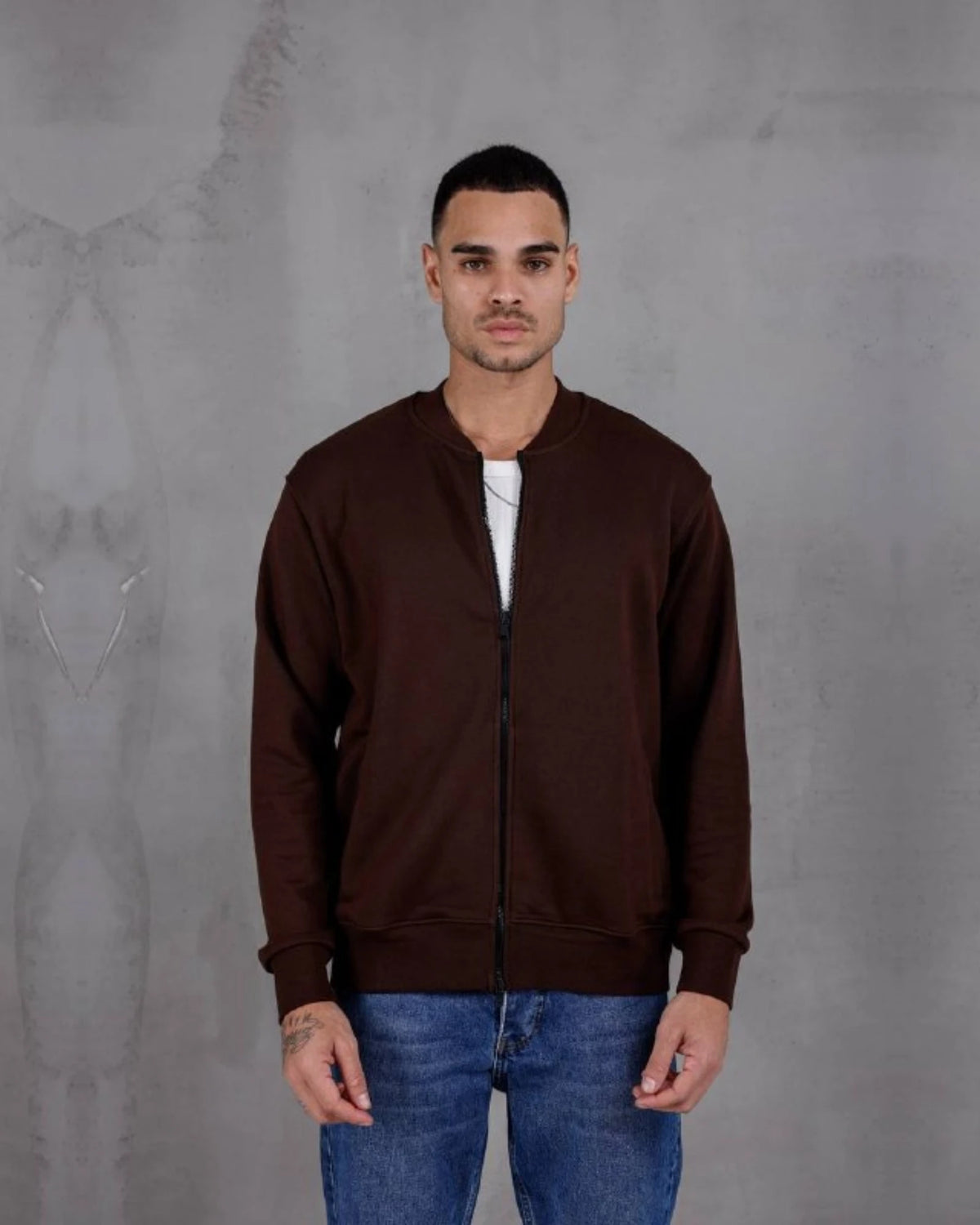 College Collar Zip Jacket in brown, photo 1