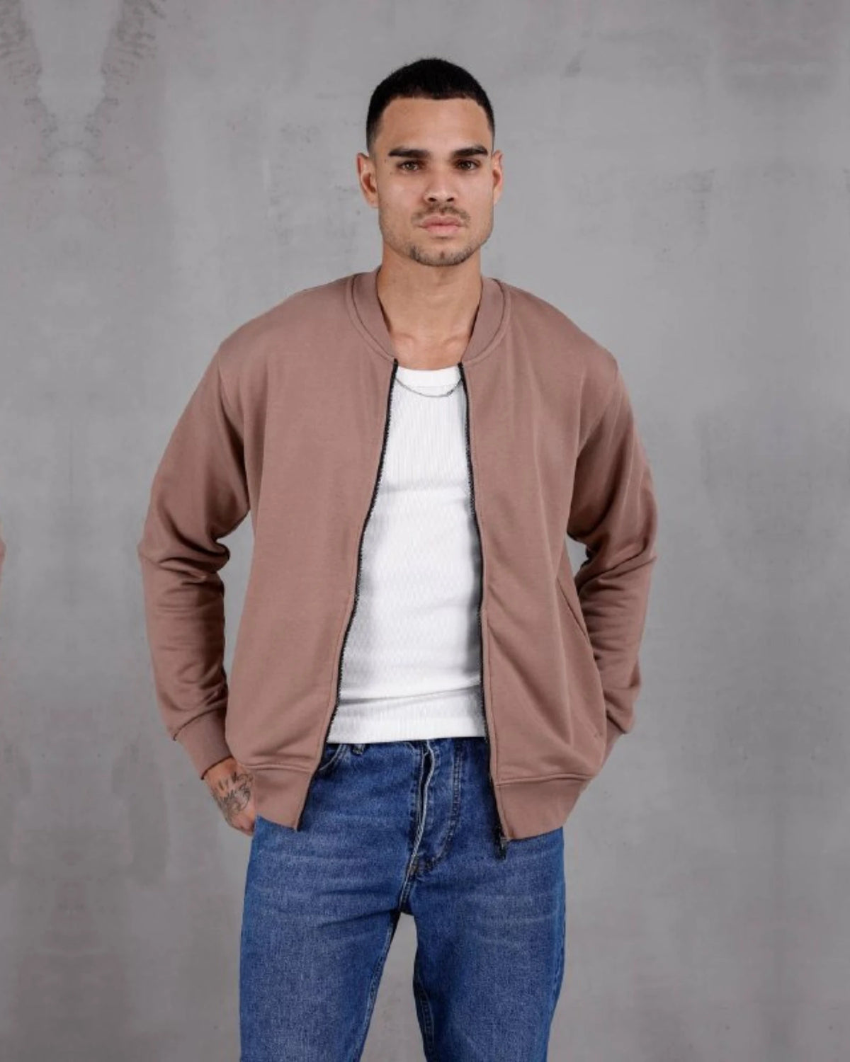 College Collar Zip Jacket in camel, photo 1