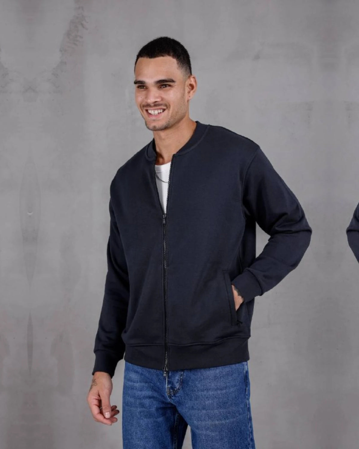 College Collar Zip Jacket in navy, photo 2