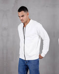 College Collar Zip Jacket in white, photo 1