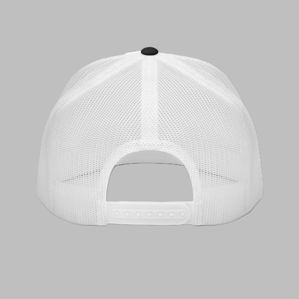 Colorful Chameleon Trucker Hat – Black, back view