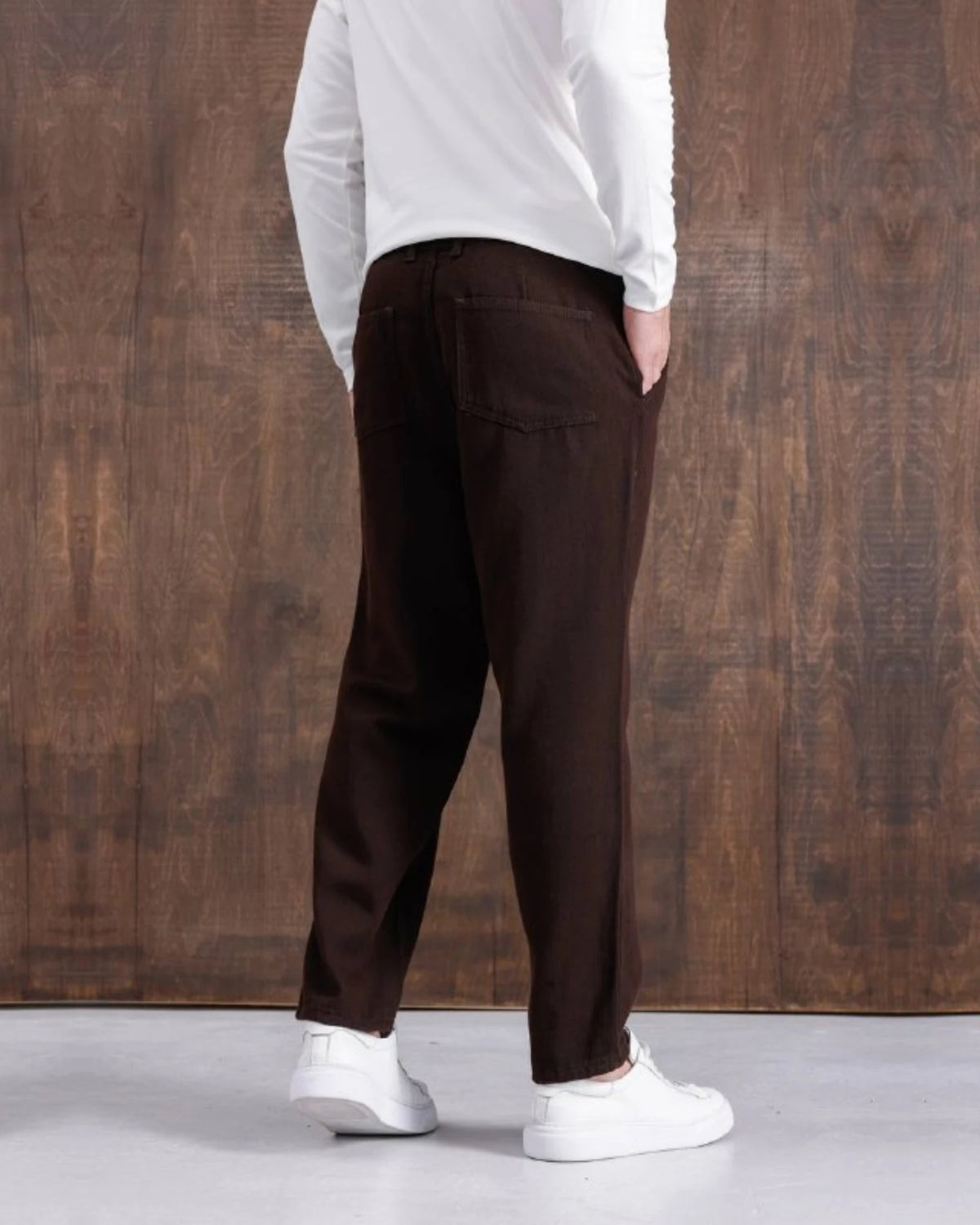 Cotton Gabardine Trousers in brown, photo 2
