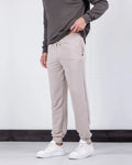 3-Thread Cuffed Jogger Pants in beige, photo 1