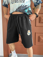 Dragon Fury Men's Graphic Polo & Shorts Set – Fire-Breathing Streetwear with Fantasy Edge