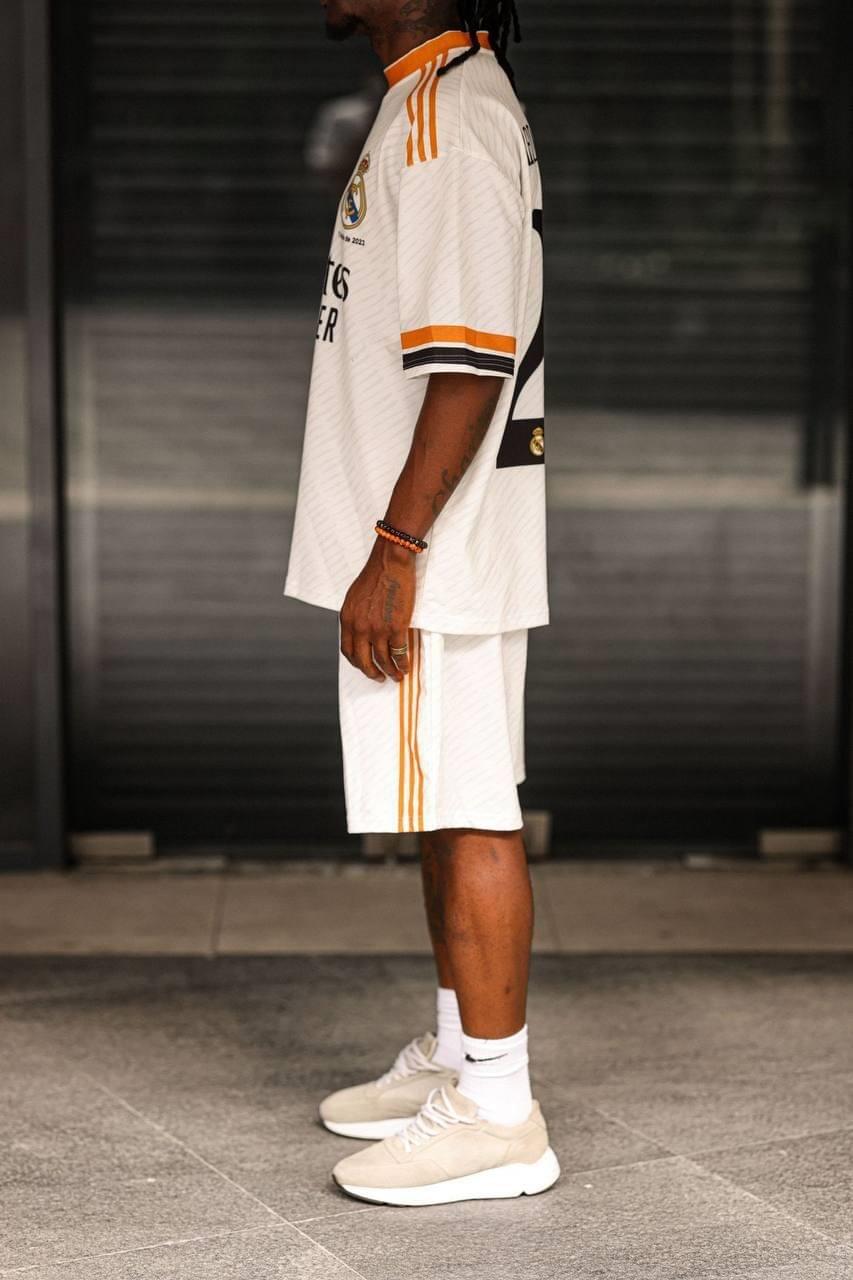 Real Madrid Printed Oversized T-shirt and Shorts Set - 100% Cotton Jersey, New Season.