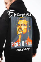 Oversize 'Escobar' Graphic Hoodie - Streetwear Hooded Sweatshirt 'Plata o Plomo'