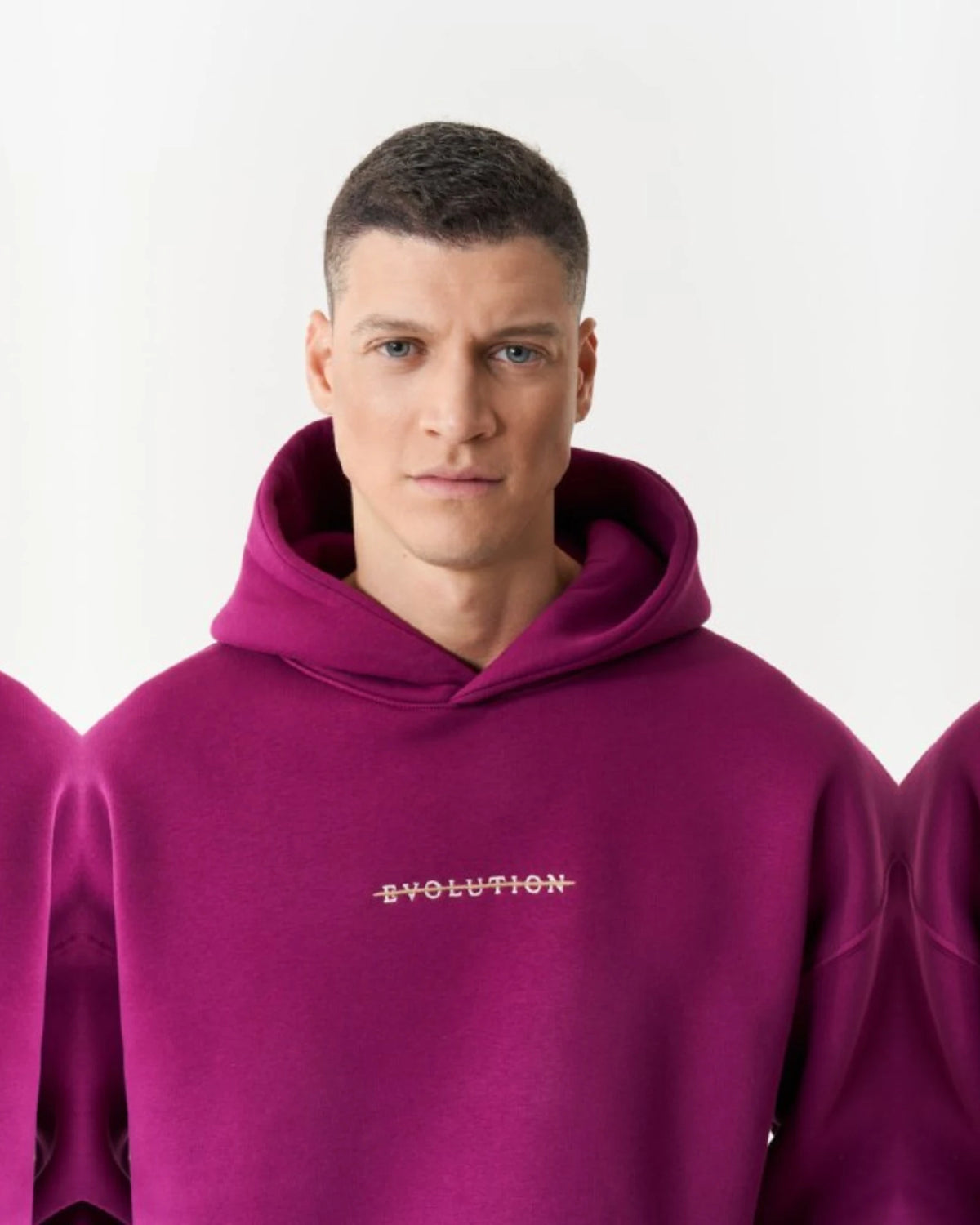 Evolution Gold Art Panel Oversized Hoodie in plum, photo 2