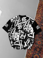 Graffiti Print Oversized T-Shirt - Unisex Urban Streetwear Tee