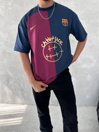 Iconic Fusion Two-Tone Athletic Tee – Oversized Streetwear with Team-Inspired Style