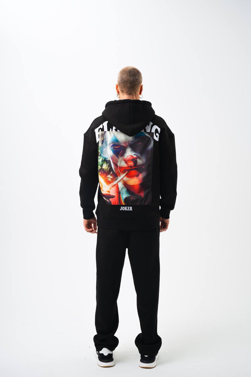 Flaming "Joker" Graphic Unisex Hoodie – Edgy Streetwear
