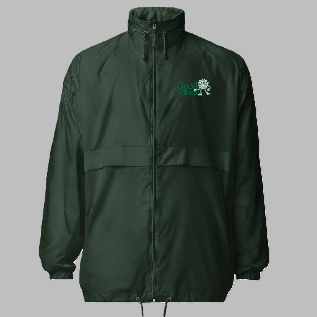 Good Vibes Embroidered Windbreaker
