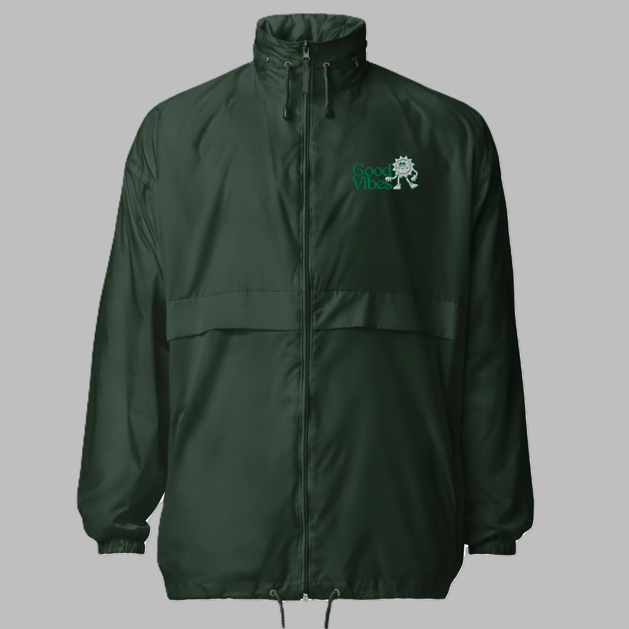 Good Vibes Embroidered Windbreaker