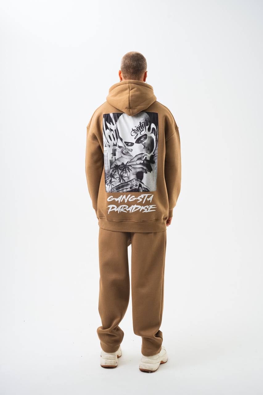 Oversize 'Gangsta Paradise' Graphic Hoodie - Heavyweight Streetwear Hooded Sweatshirt