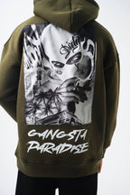 Oversize 'Gangsta Paradise' Graphic Hoodie - Heavyweight Streetwear Hooded Sweatshirt
