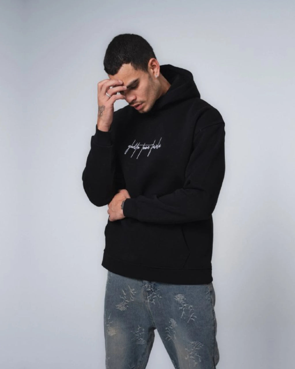 Ghetto Town Favela Oversized Hoodie in black, photo 2