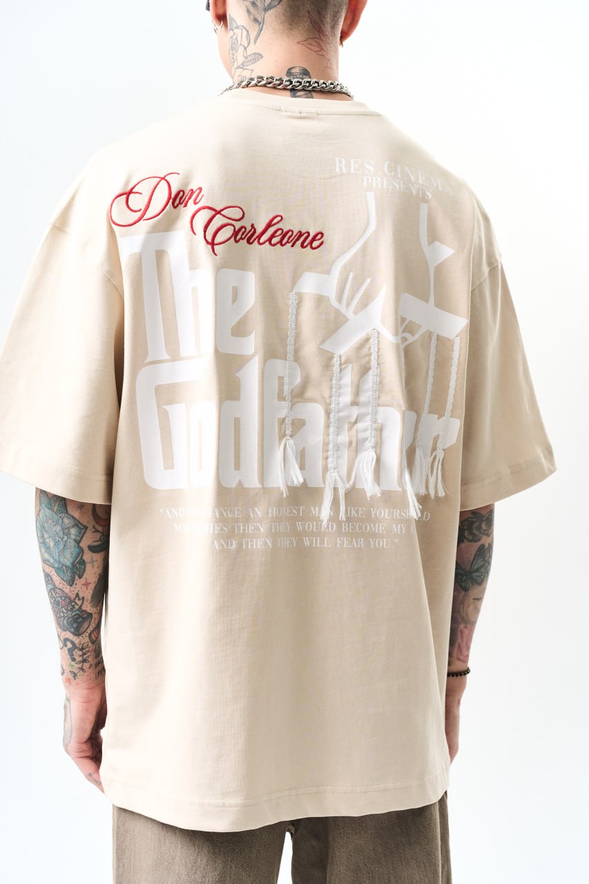 Men's Oversize 'The Godfather' Graphic T-Shirt - Streetwear Movie Tee
