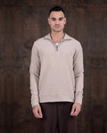 Half-Zip Mock Neck Textured Sweatshirt in beige, photo 1