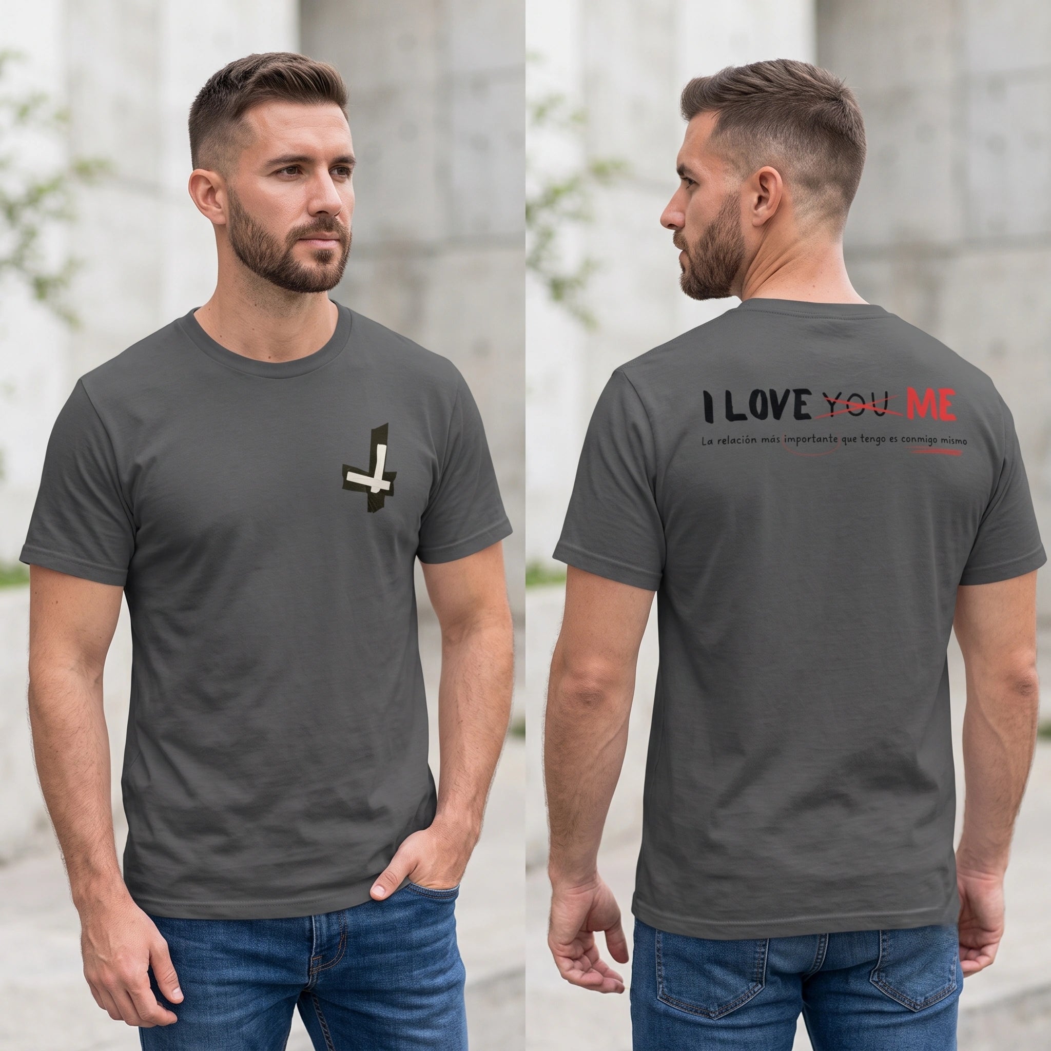 I Love Me Back Print Vintage Wash Relaxed Fit T-Shirt