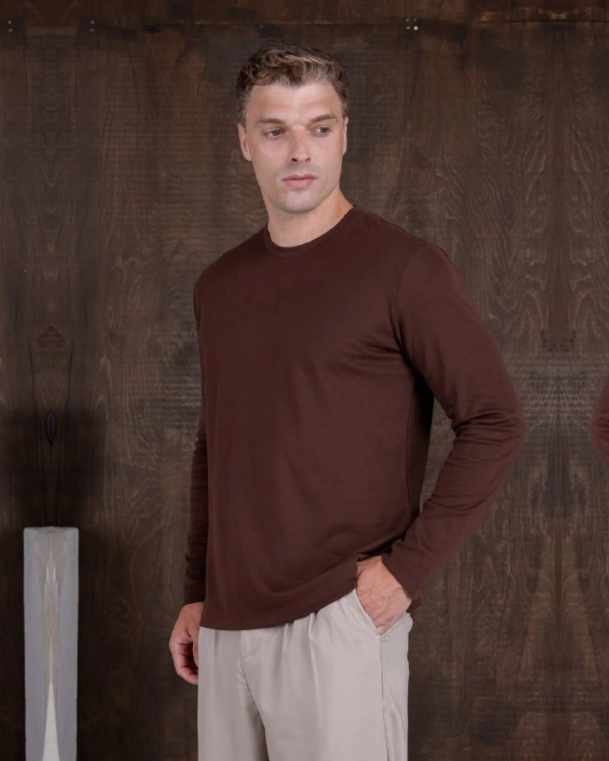 Interlock Crew Neck Sweatshirt in brown, photo 1