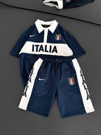 Italia Inspired Men's Polo & Shorts Set – Athletic Heritage with Bold National Style