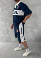 Italia Inspired Men's Polo & Shorts Set – Athletic Heritage with Bold National Style