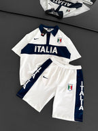 Italia Inspired Men's Polo & Shorts Set – Athletic Heritage with Bold National Style