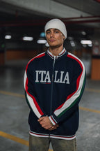 Italia Full-Zip Track Jacket - White with Red and Navy Accents