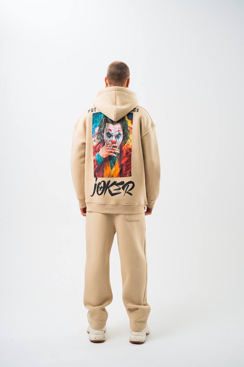 Oversize 'Joker' Graphic Hoodie - 'Put on a Happy Face' Streetwear Sweatshirt