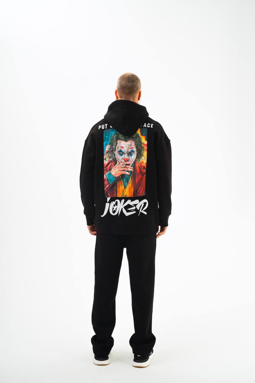 Oversize 'Joker' Graphic Hoodie - 'Put on a Happy Face' Streetwear Sweatshirt