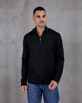 Knit Half-Zip Sweater in black, photo 1