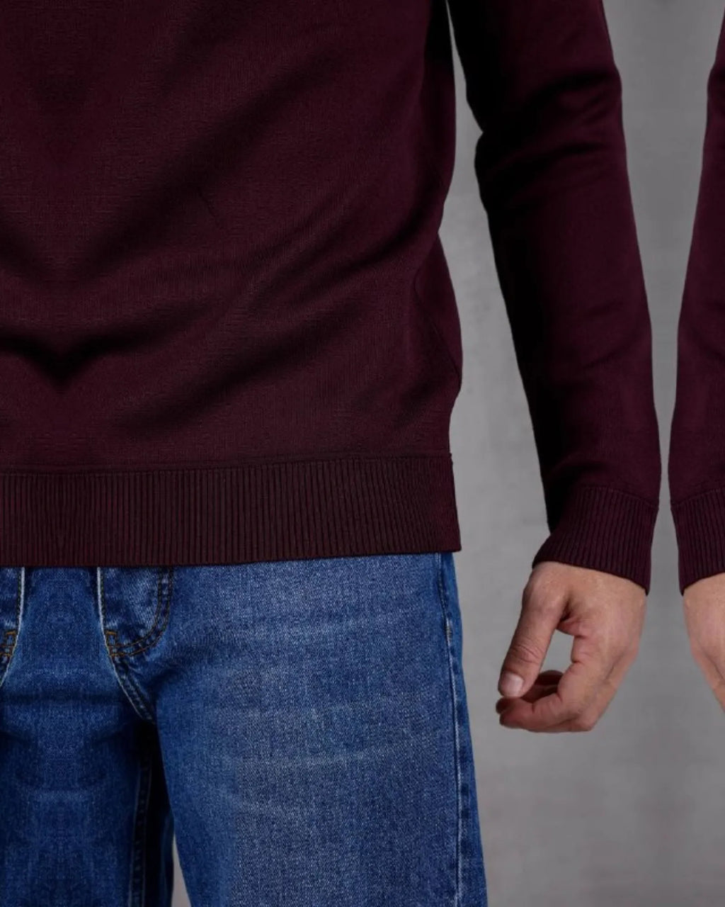 Knit Half-Zip Sweater in burgundy, photo 2