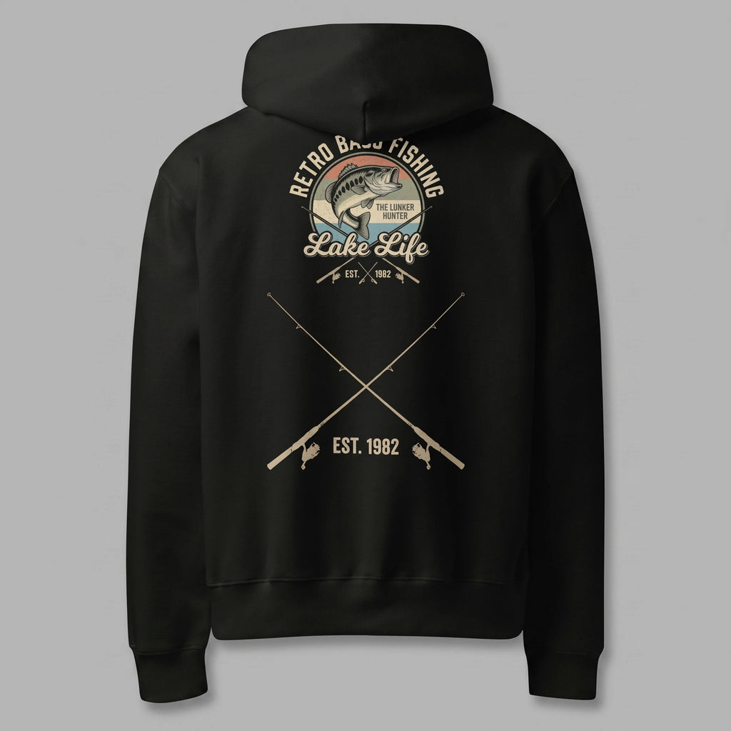 Retro Bass Fishing Oversized Hoodie