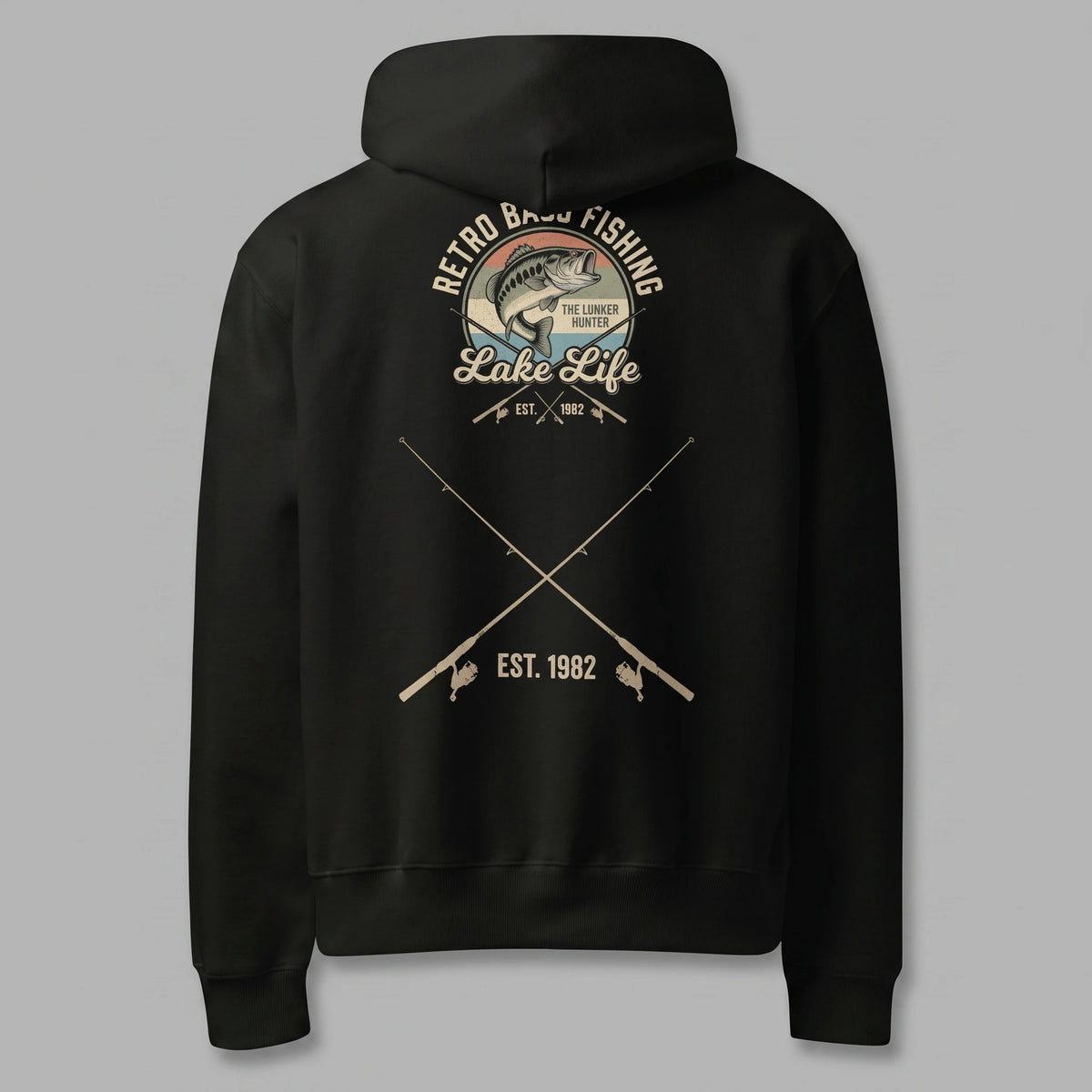 Retro Bass Fishing Oversized Hoodie