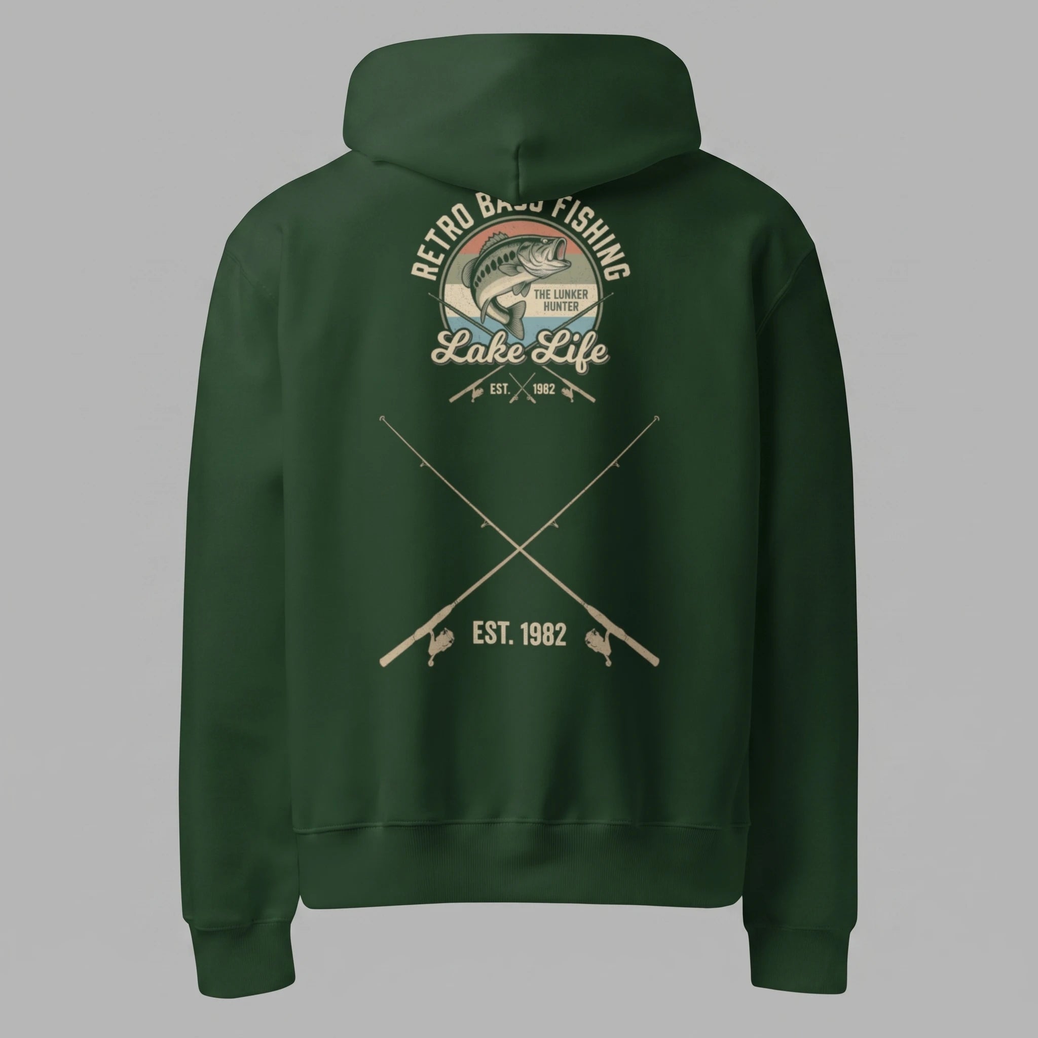 Retro Bass Fishing Oversized Hoodie