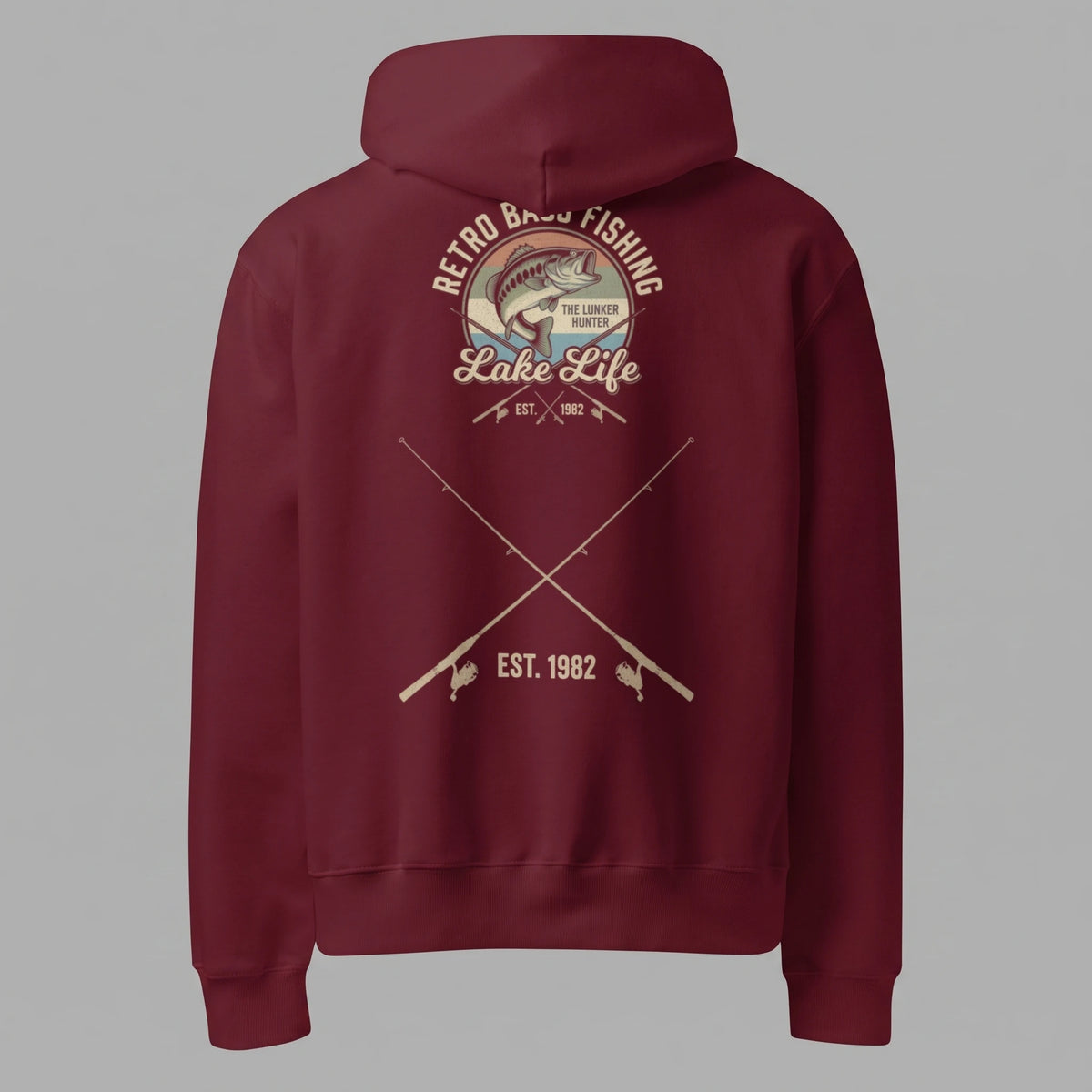 Retro Bass Fishing Oversized Hoodie