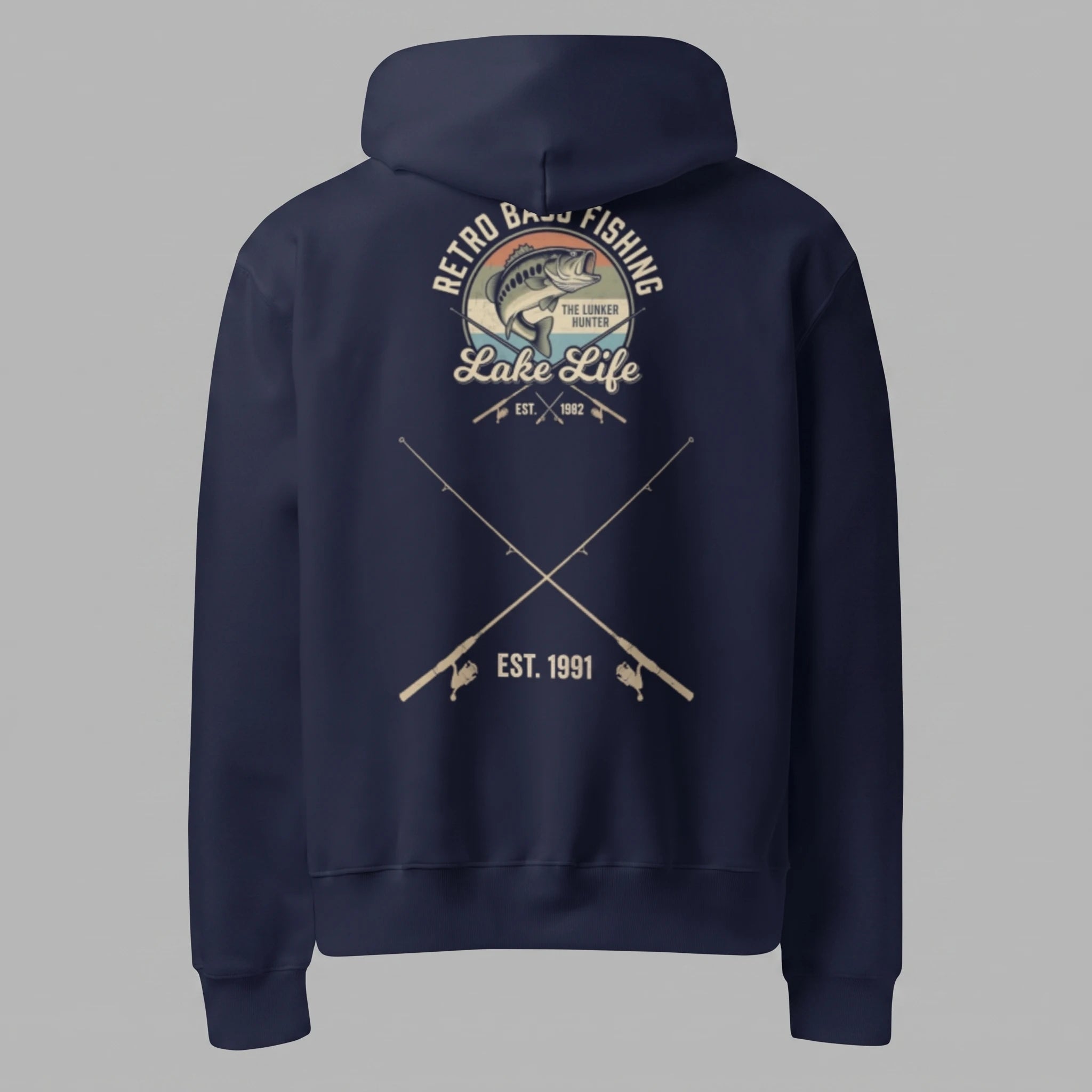 Retro Bass Fishing Oversized Hoodie
