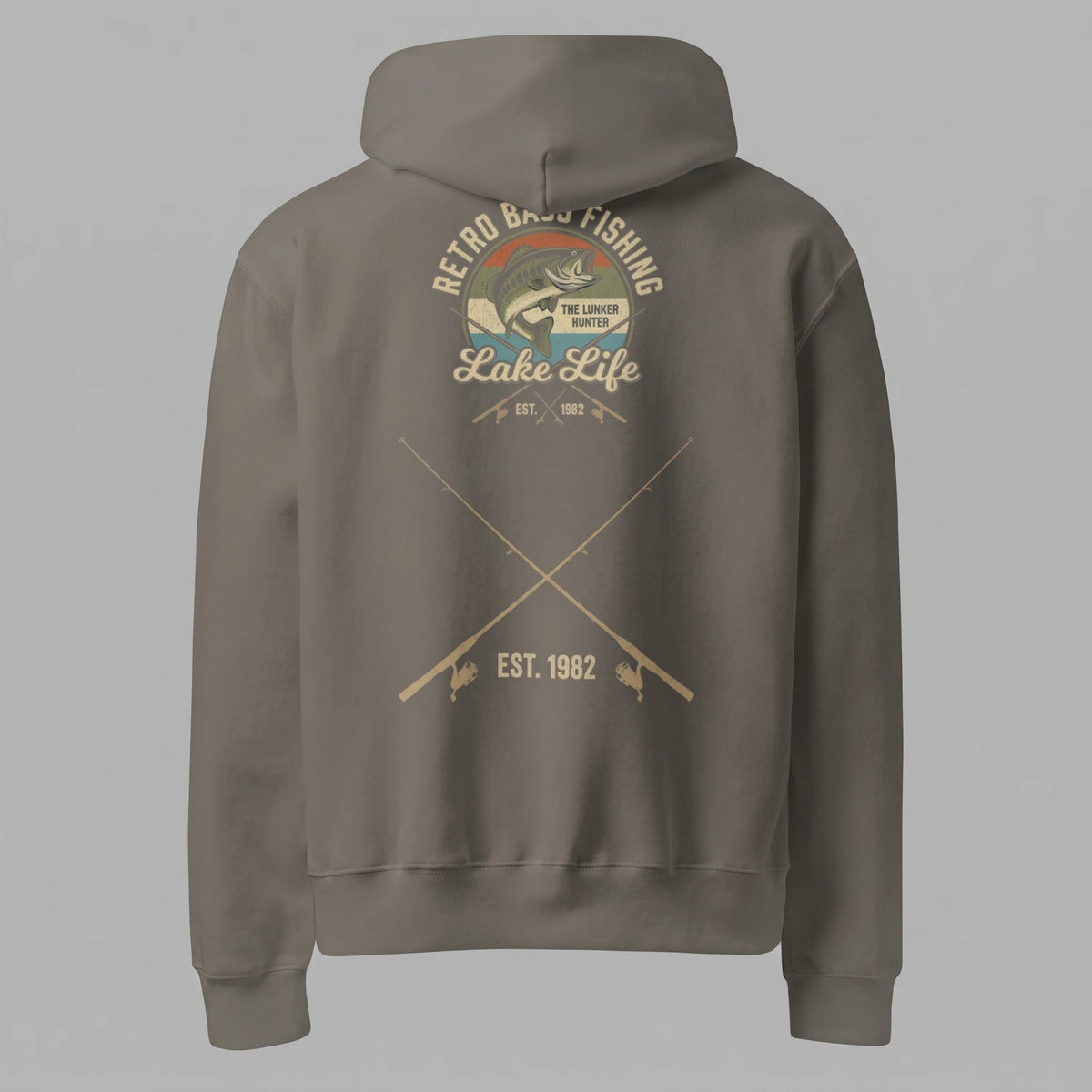 Retro Bass Fishing Oversized Hoodie