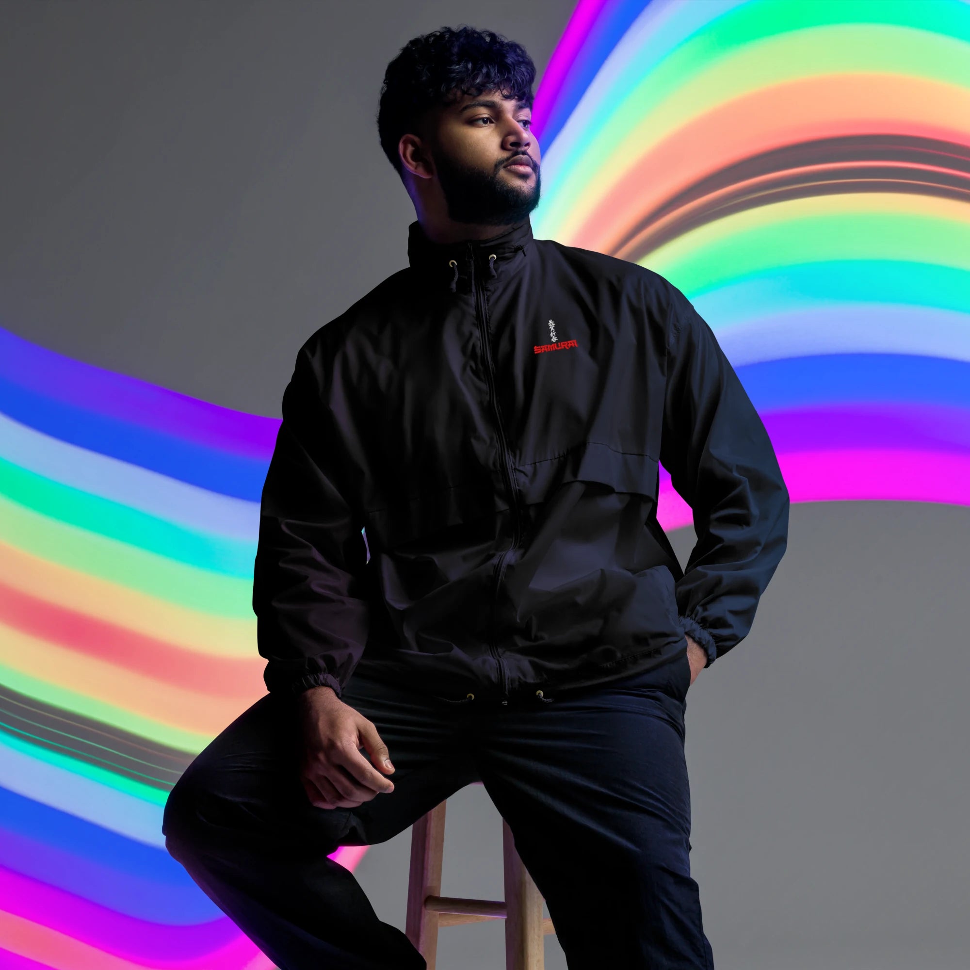Samurai Embroidered Windbreaker