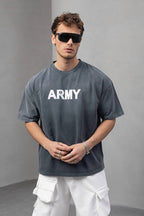 Men's Oversize 'ARMY' Graphic T-Shirt – Anti-War Statement Tee