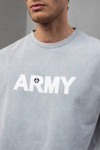 Men's Oversize 'ARMY' Graphic T-Shirt – Anti-War Statement Tee