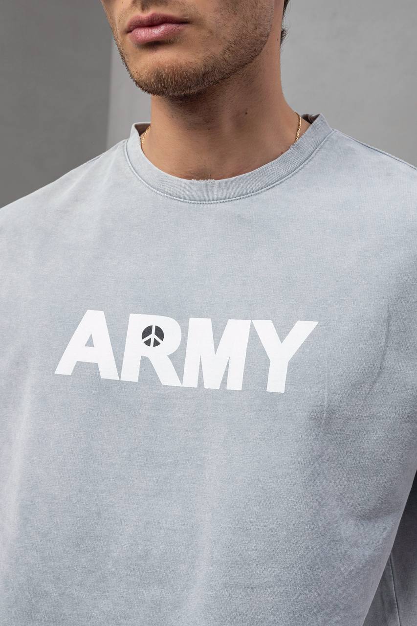 Men's Oversize 'ARMY' Graphic T-Shirt – Anti-War Statement Tee