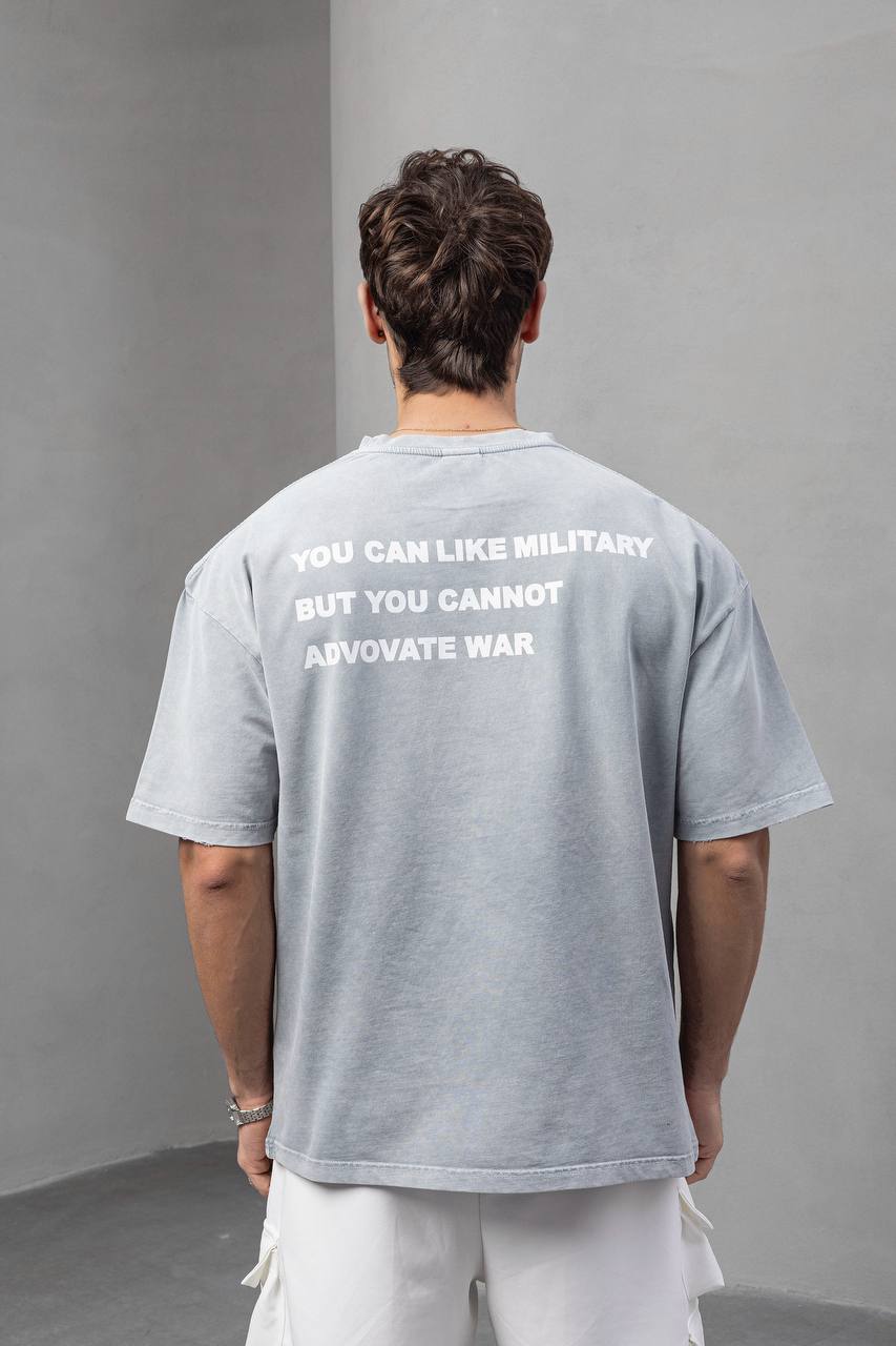 Men's Oversize 'ARMY' Graphic T-Shirt – Anti-War Statement Tee