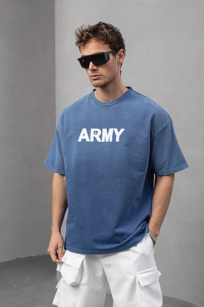 Men's Oversize 'ARMY' Graphic T-Shirt – Anti-War Statement Tee