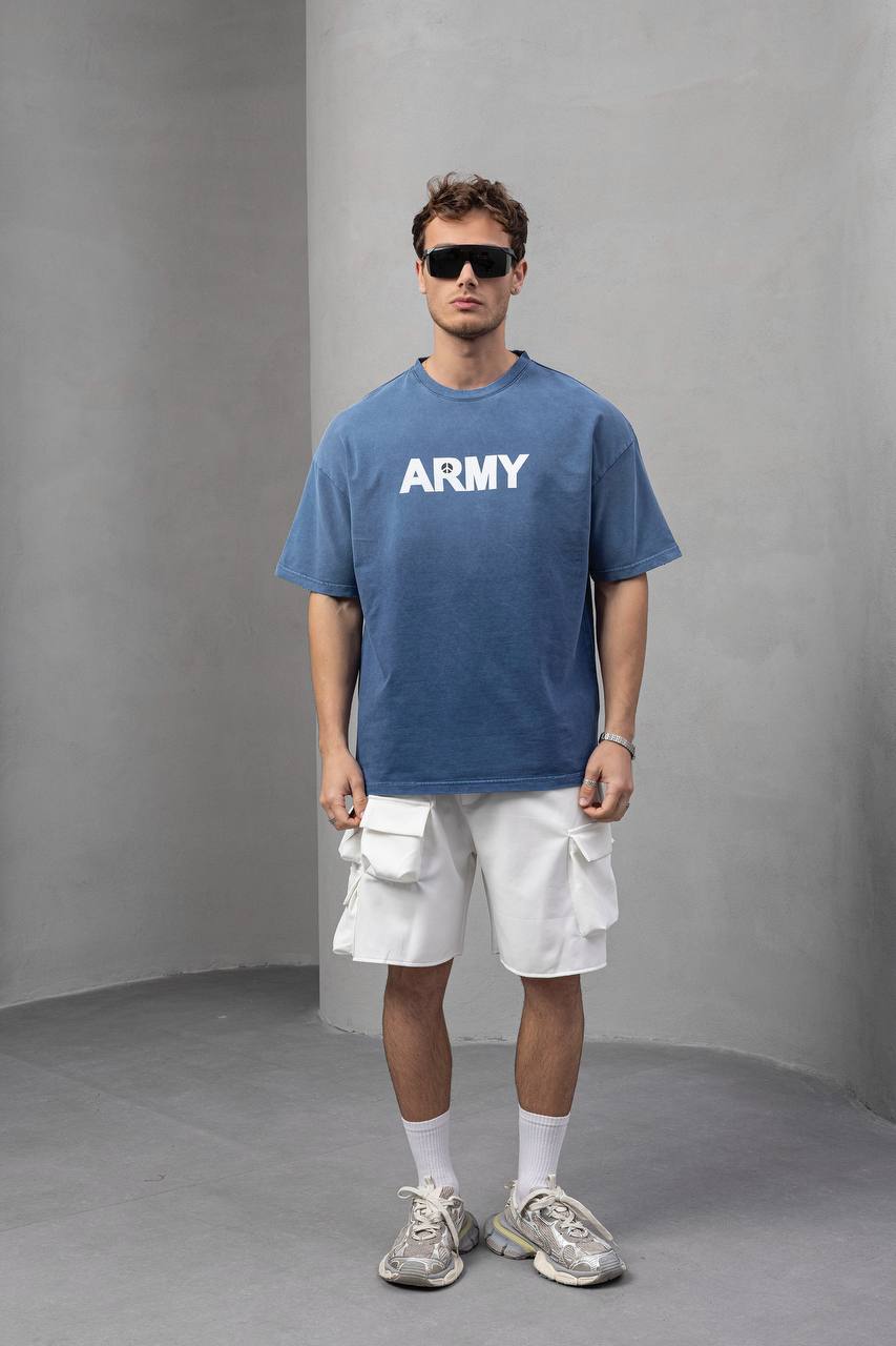 Men's Oversize 'ARMY' Graphic T-Shirt – Anti-War Statement Tee