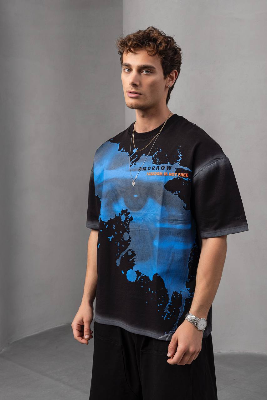 Men's Oversize Graphic T-Shirt – '2MORROW FREEDOM'