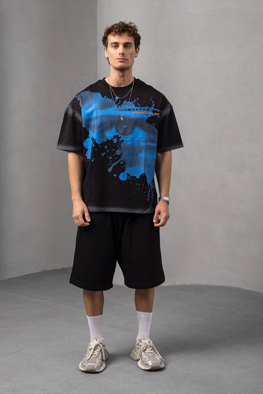 Men's Oversize Graphic T-Shirt – '2MORROW FREEDOM'
