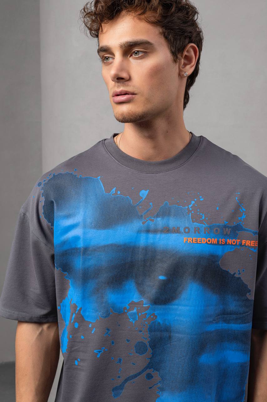 Men's Oversize Graphic T-Shirt – '2MORROW FREEDOM'