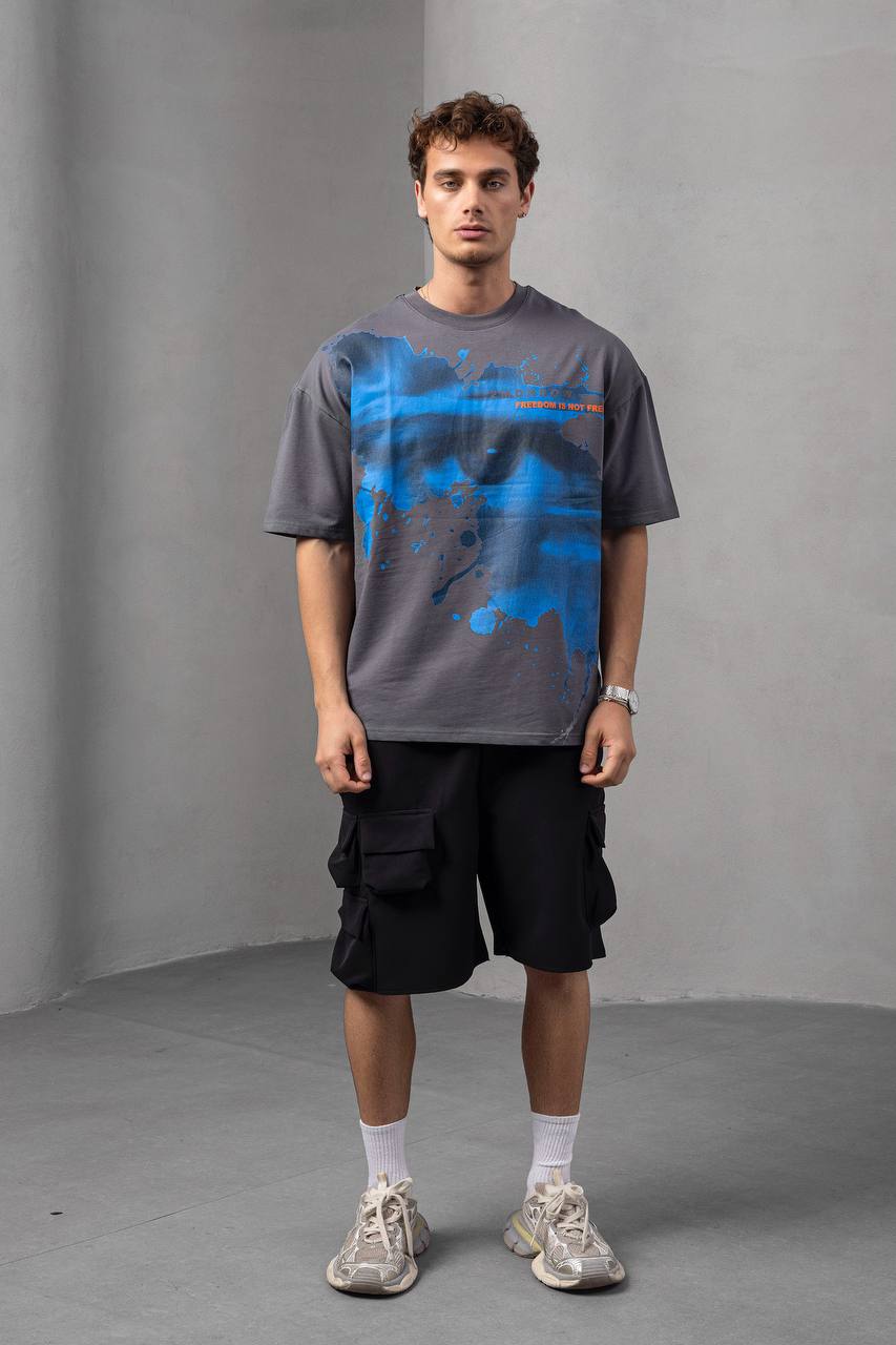 Men's Oversize Graphic T-Shirt – '2MORROW FREEDOM'