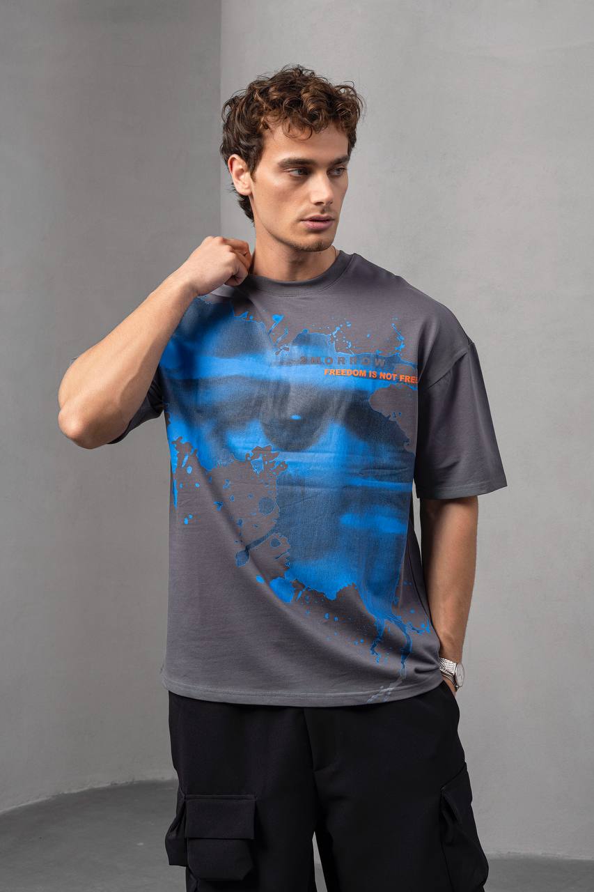 Men's Oversize Graphic T-Shirt – '2MORROW FREEDOM'